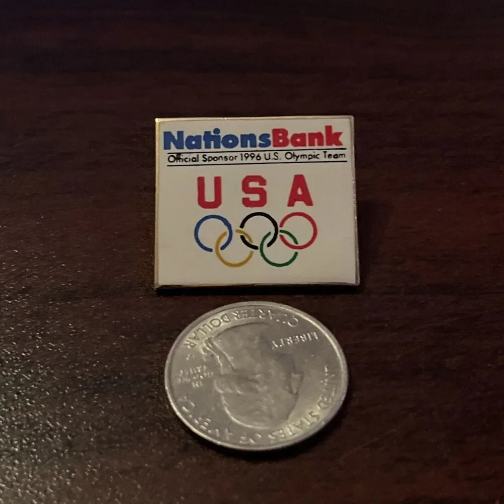 1996 Atlanta‎ Olympics Team USA Nations Bank Official Sponsor Lapel Hat Pin